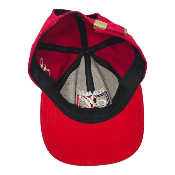 Tommy Hilfiger Spell Out Strapback Cap Embroidered Vintage 90s Baseball Hat Red - Picture 5 of 13